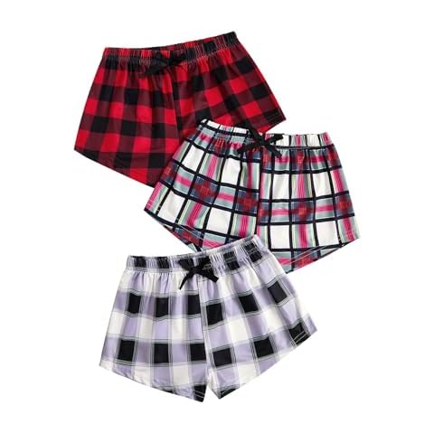 Verdusa Girl's Plaid Casual Shorts Cover