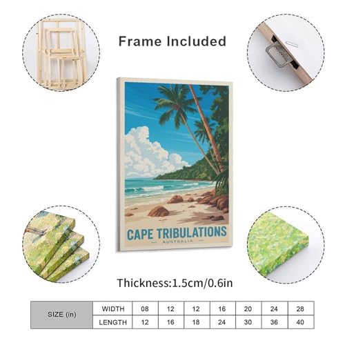 Poster Cape Tribulations Australia affiche vintage idée cadeau déco originale - 2