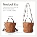 MoreFarther Bucket Bags for Women, Genuine Leather Tote Top Handbags, Crossbody Bags with Adjustable Shoulder Strap Tote (Brown)