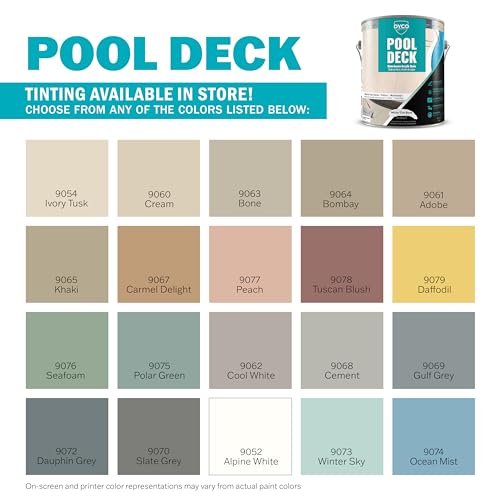 Dyco Pool Deck Waterborne Acrylic Stain - Tint Base, 1 Gallon, Concrete Stain for Pool Decks, Spa Areas, Patios, Walkways and Lanais, Resistant to Harsh Pool Chemicals