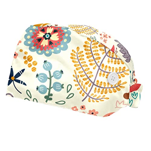 Chapeaux de travail unisexes oiseau fleur renard orange lot de 2