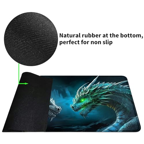 Image of Card Mat for MTG & TCG Playmat,Green and Black Dragon