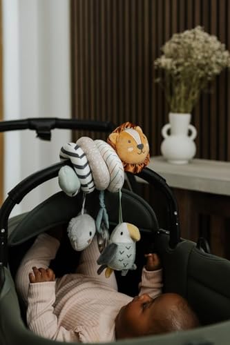 Nuby Baby Pram Spiral, Sensory Colourful Plush Toy, 0M+, Animal Adventures - Image 4