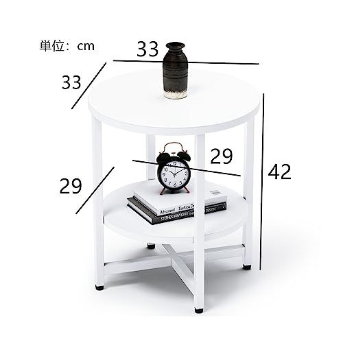 ZXD サイドテーブル コーヒー テーブル ベッド リビングサイドテーブル ソファ おりたたみ 幅33×奥行33×高さ40cm あさい胡桃色 [2]