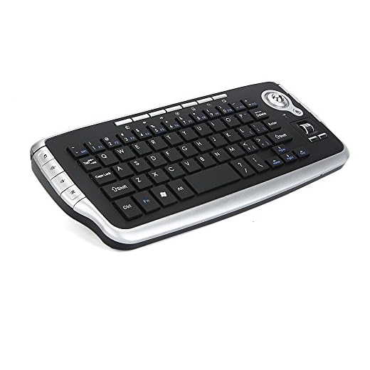 Zienstar- Wireless Keyboard with Trackball,2.4G Mini Keyboard Multi-Media Functional Trackball Air Mouse for Android TV Box Smart TV PC Notebook-Silver