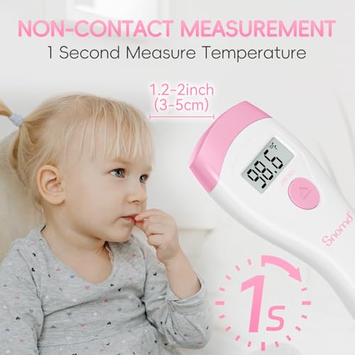 Image of Non-Touch Forehead Thermometer, Digital 2-in-1 Infrared Thermometer for Adults, Kids, and Babies with Fever Alarm, Instant Reading, Medical-Grade Accuracy