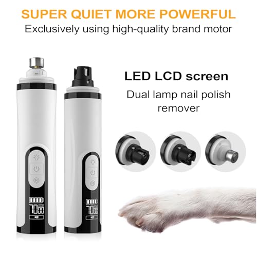 Ponceuse griffes chien rechargeable avec double LED pour le soin des ongles de chiot - 7