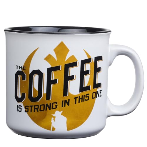 Silver Buffalo Star Wars The Coffee is Strong In This One Ceramic Camper-Style Coffee Mug, 20-Ounces