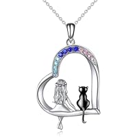 COYUN Collar para Niñas, Collar de Niña y Gato Lindo para