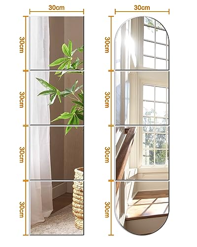 Sqinor Self Adhesive Acrylic Mirror Stick On Full Length Mirrors, Sticky Plexiglass Mirror Tiles Wall Stickers Door Full Body Long Wall Mirrors for Bedroom Living Room Gym Hallway Walls - Cosy Home Interiors Sqinor Self Adhesive Acrylic Mirror Stick On Full Length Mirrors, Sticky Plexiglass Mirror Tiles Wall Stickers Door Full Body Long Wall Mirrors for Bedroom Living Room Gym Hallway Walls - Image 6