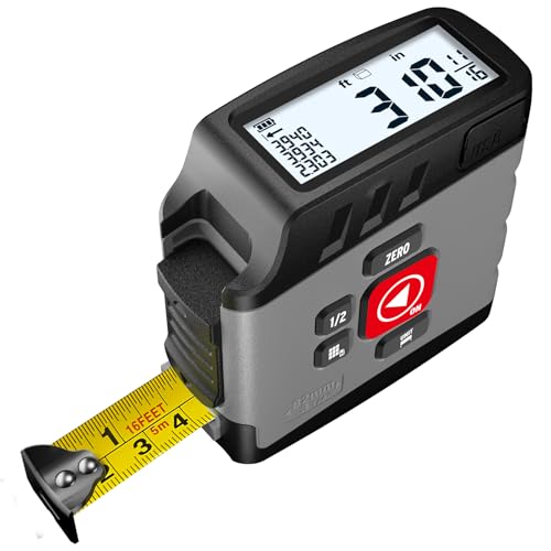 Digital Tape Measure 16 Ft - 6 Metric and Imperial Units, Easy Read Digital...