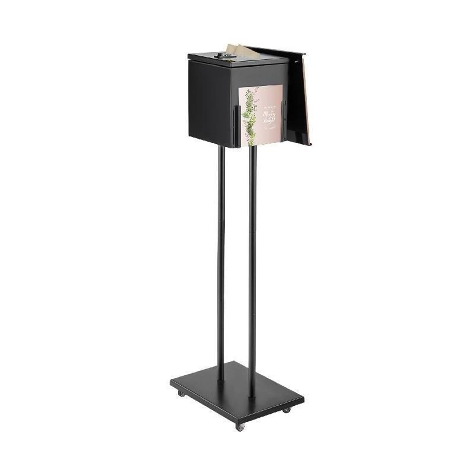 Herramientas eléctricas Urna de 8.6" de Ancho x 9.4" de Alto x 8" de Profundidad Buzón de sugerencias de pie con candado y Soporte for Carteles for la elección de la Iglesia de la Oficina en el hogar