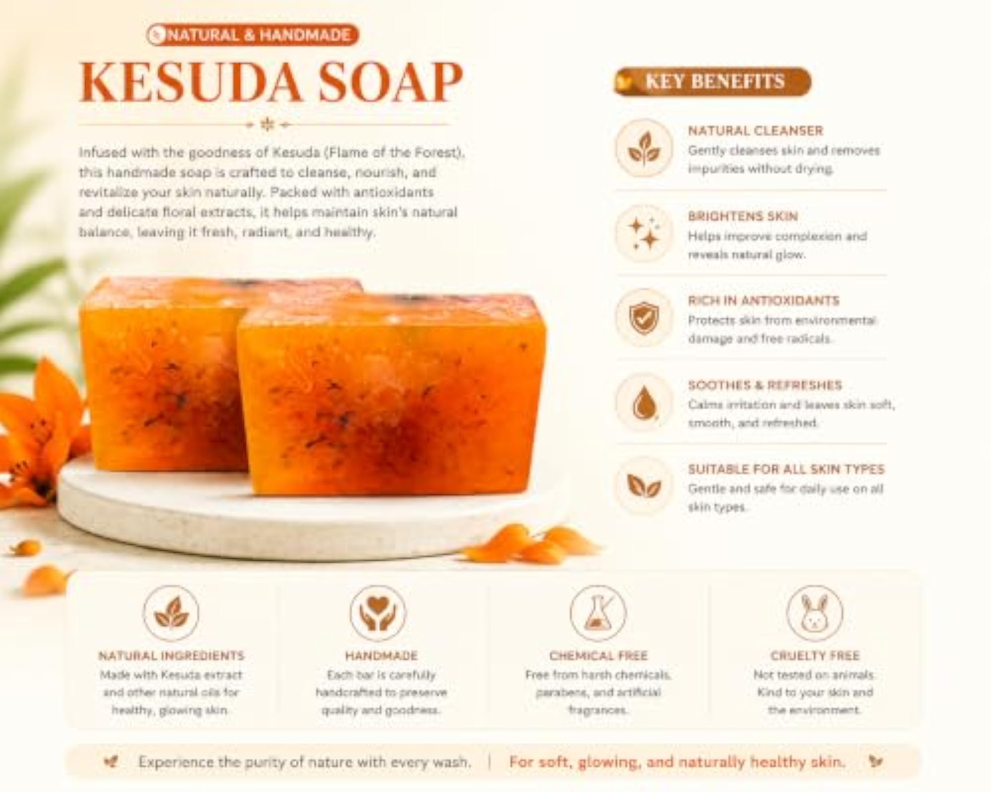 Bridal Cream & Palash Soap, Skin Brightening Herbal Face Care Combo