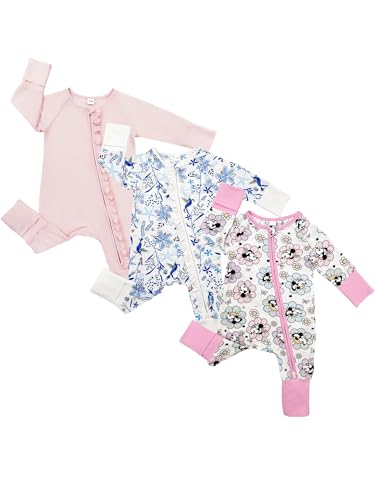 Image of Bow Dream Baby Girl Clothing Footies Bamboo Rayon Baby Girl Clothes Baby Romper Jumpsuit Newborn-24 Months