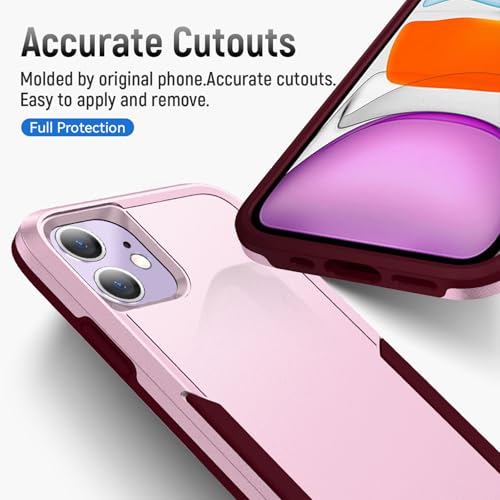 Coque iPhone 11 avec protection écran HD intégrale rigide rose - 5