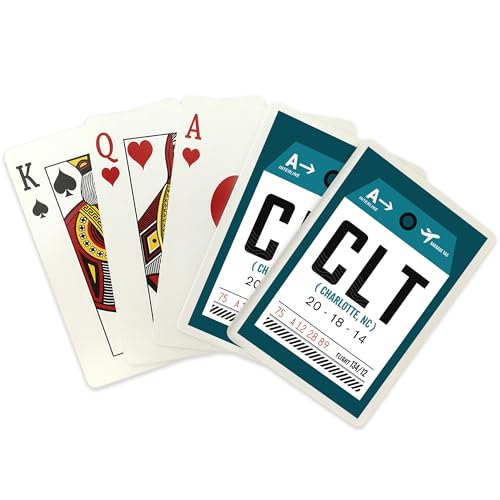 Lantern Press Charlotte, North Carolina, CLT, Tag, 52 cartas poker miniatura 2