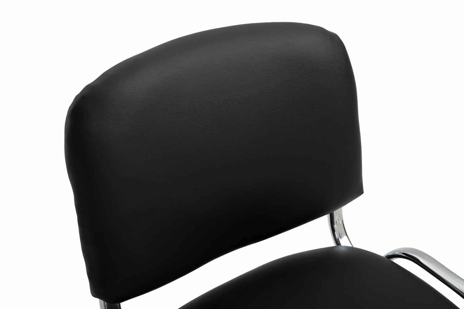 CLP Stapelstuhl Ken Konferenzstuhl Kunstleder-Bezug Metall Chrom-Optik schwarz