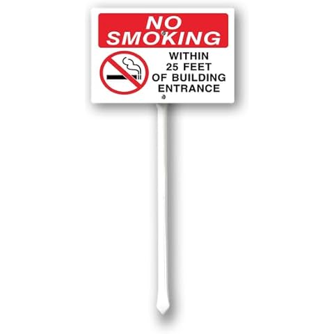 PaBoe No Smoking Sign with Stake Cover