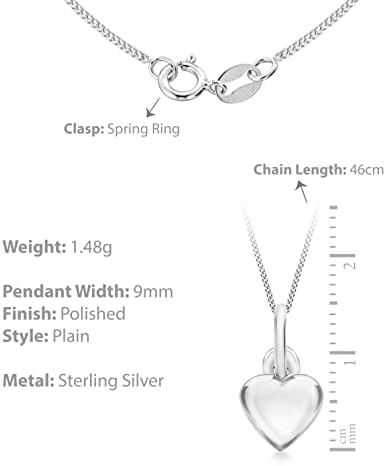 Tuscany Silver Women's Sterling Silver Heart Pendant on Chain Necklace of 46cm