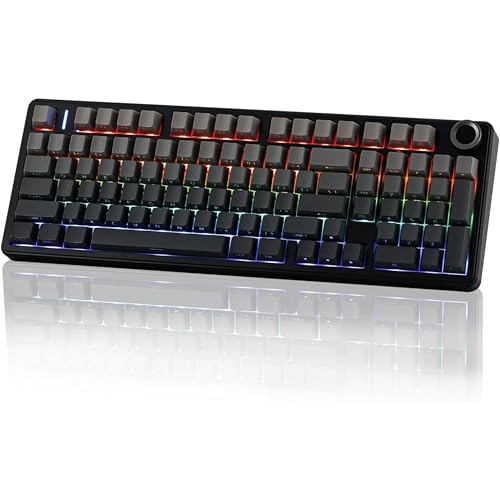 Image of PROGAMER Aula F99 Wireless Mechanical Keyboard | Tri-Mode BT5.0 /2.4GHz /USB-C Hot Swappable | Pre-lubed Linear Switches, Gasket Structure | RGB Keyboard (Side Engraved Gradient Gray - Nimbus Switch)