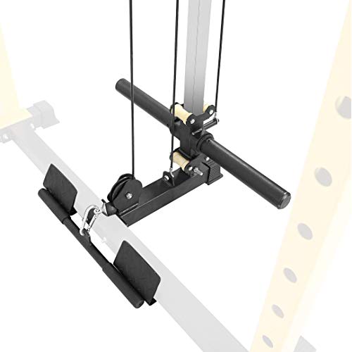 HULKFIT Pro Series Lat Pulldown Low Row Multi Function Adjustable Power Cage Accessory Attachment - Black & Chrome - Thumbnail 7