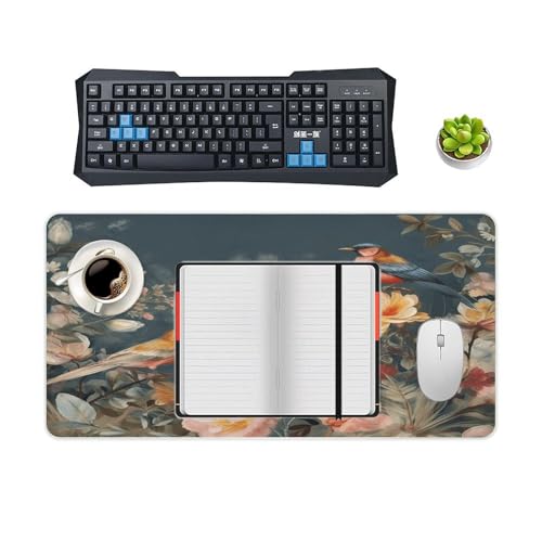 Flowers Birds desk pad grande impermeable 30x60 cm miniatura 4