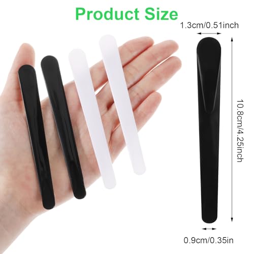 Molain Kosmetikspatel, 10pcs Spatel Kosmetik, Maske Spatel Plastikspatel Plastik Kleine Spatel Cremespatel Mini Kosmetikspatel zum Mischen und Probenahme (Schwarz+weiß)