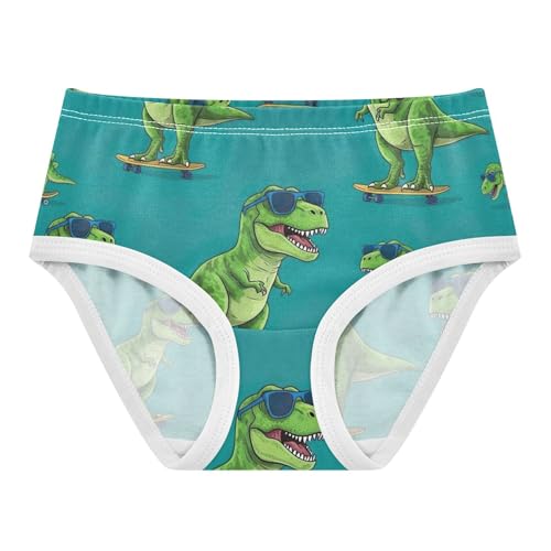 Cool Green Rex Dinosaurs Blue Girl Panties Cute Toddler Underwear Floral Cotton Print Underpants Briefs 2t