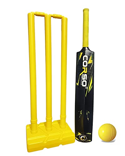 53% OFF on Corso Plastic Cricket Bat Kit with Stumps Set & Wind Ball for Men and Youth