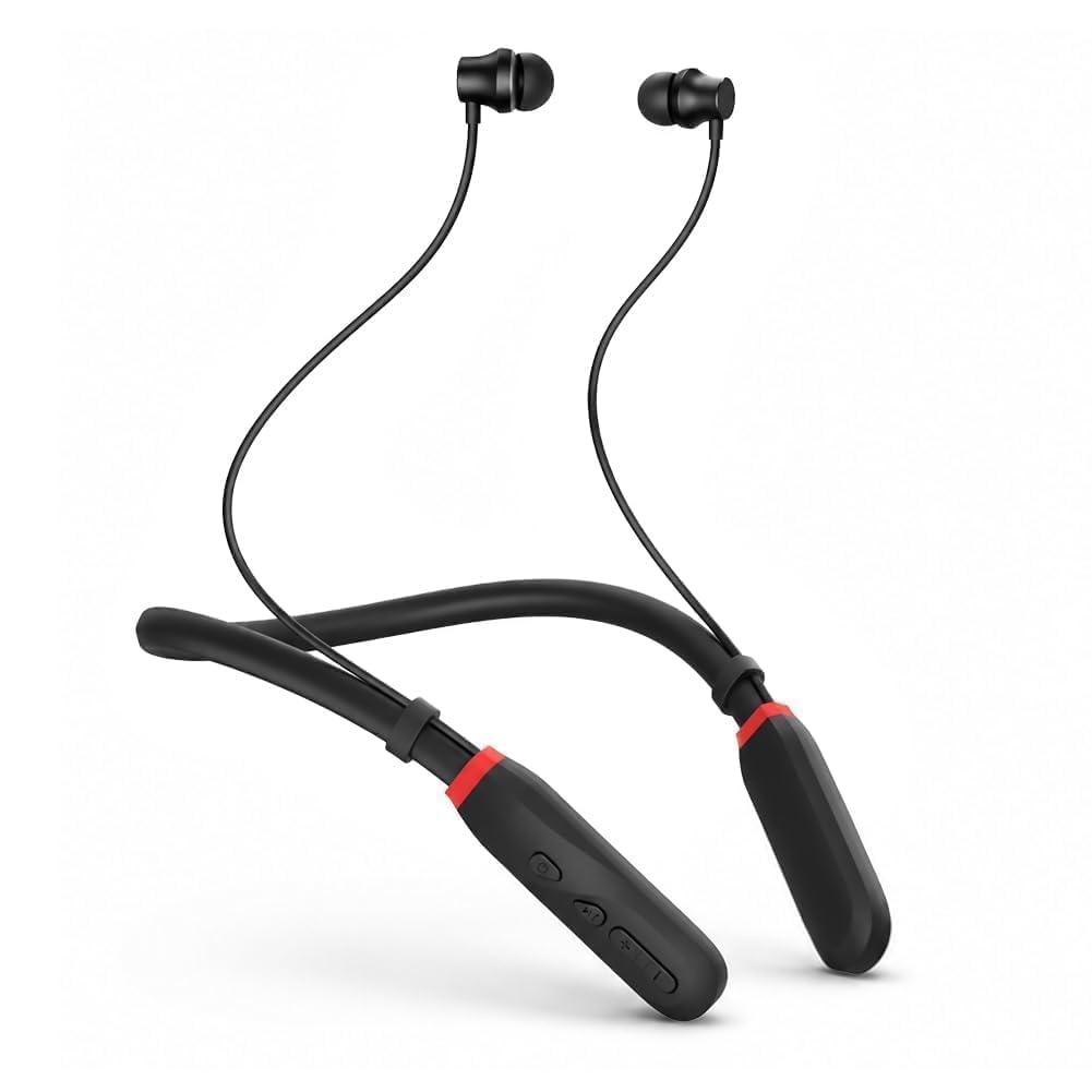 Écouteurs Bluetooth Sport À Tour De Cou avec Câble 200H de Lecture, Casque Bluetooth sans Fil, Écouteurs Intra-Auriculaires Bluetooth IPX4, Écouteurs Magnétiques pour Fitness Course Bureau, Noir