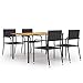 Tidyard Set Mobili da Pranzo Giardino 5 pz in Polyrattan Nero B immagine