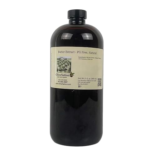 OliveNation - Extracto aromatizante de mantequilla, extracto de mantequilla sin PG, natural, sin azúcar, sin OMG, sin gluten, Kosher - 32 onzas