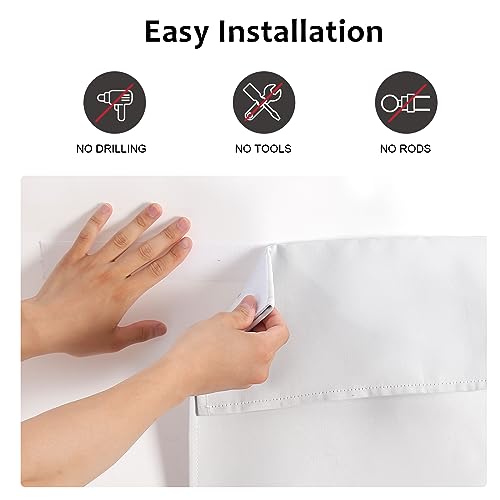 WdFour Seitentürvorhänge für Fenster, Raumverdunkelung, einfarbig, Fensterabdeckung für Glastür, Seitenlichtvorhang, Raffrollo, 76,2 x 203… – Ansicht 3