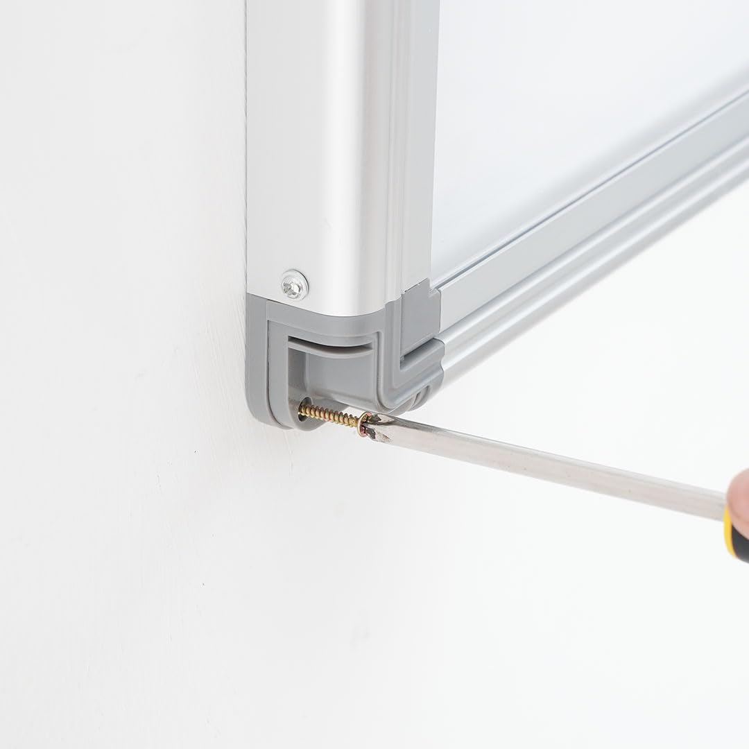 Danieli Store - Tablón de anuncios con cerradura para 6 folios A4 - Tablones magnéticos de aluminio para pared, puerta abatible de metacrilato