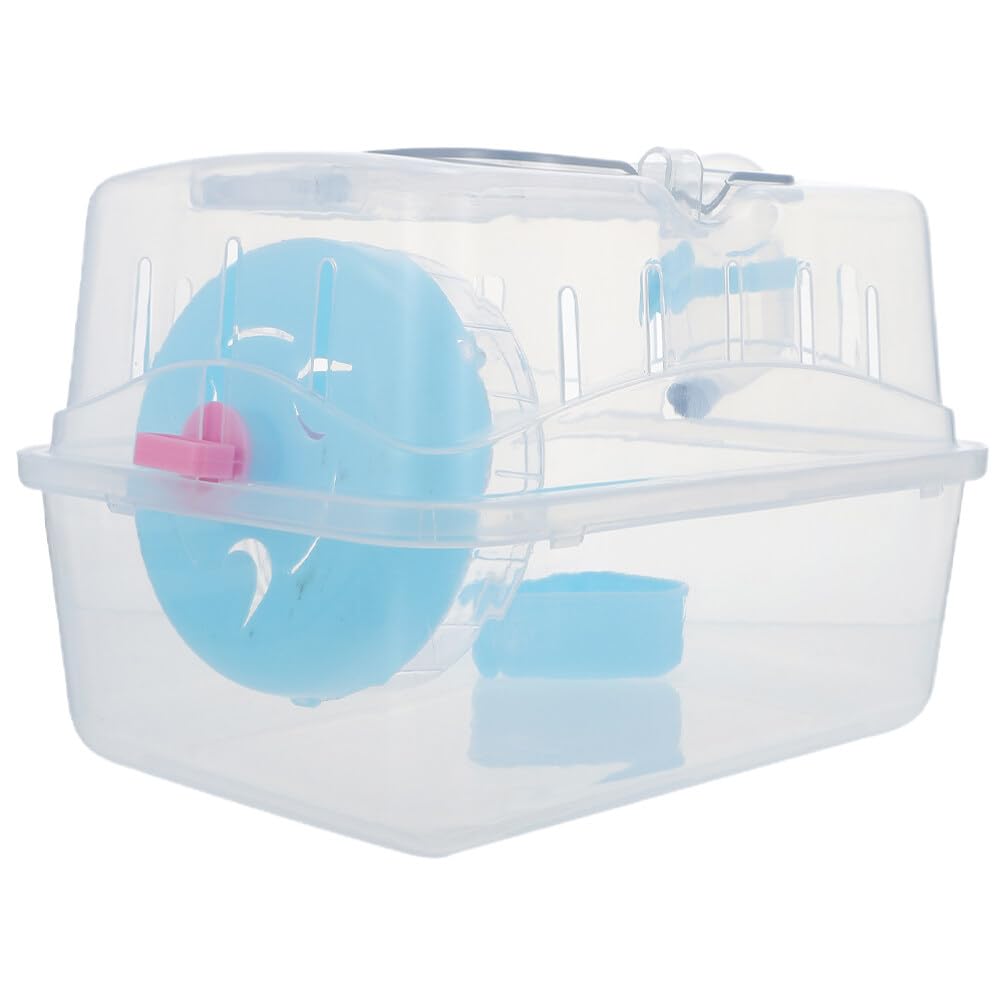 FOMIYES Gerbil Carrie Cage Hamster Travel Carrier Portable Cages Gerbil Transparent Travel Carry Case Outdoor Vacation House for Hamster, Gerbil, Mice Guinea Pig Small Animals - Blue