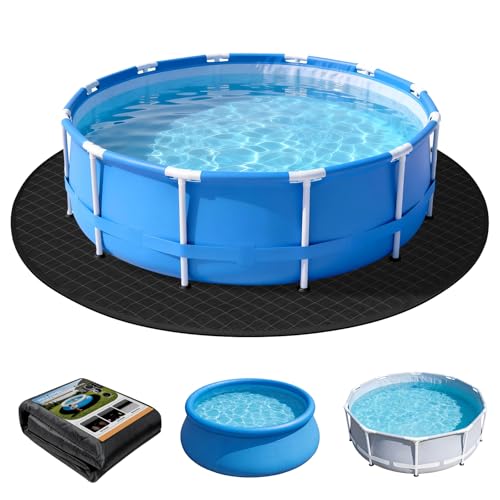 HOLDCOVER 12 FT Round Pool Liner Pad for Above Ground Swimming Pool, Pool Mat Ideal for Light Proof, Prevents Debris Damage, Waterproof Under Pool Mat