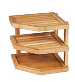 ZD Trading Eckregal aus Bambus Regal für Küche Bad Kücheneckregal