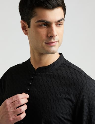 Image of Symbol Premium Men Cotton Embroidered Long Kurta