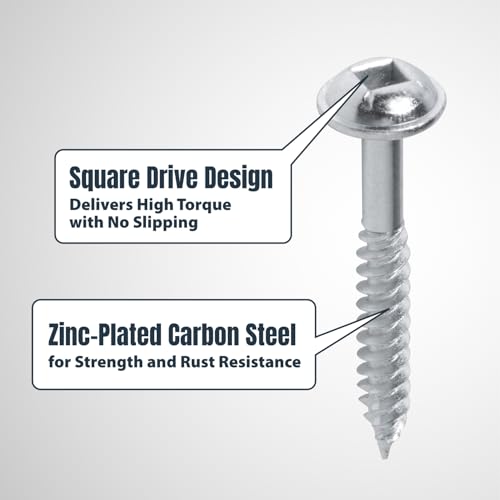 Image of POWERTEC 150 PK Pocket Hole Screws, Maxi-Loc Head, #2 Square Drive, 1-1 /4 inch Fine Thread for Pocket Hole Jig, Hardwood Cabinets & Furniture (72262)