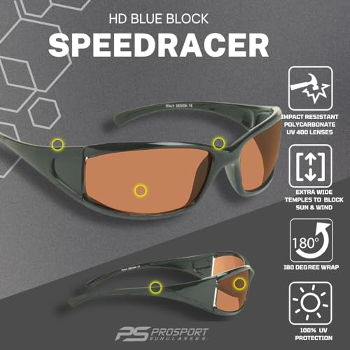 Image of proSPORT Blue Light Reducing High Definition HD Lens Sunglass TR90 Sport Frame Men Women