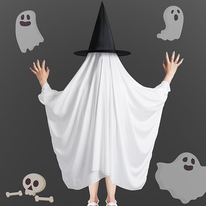 Purple Star Kids' Ghost Cloak Costume - Halloween Witch Hat & Cape - Cosplay Role Play, Fancy Dress Party Accessory - Image 4