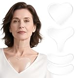 Silicone Neck Wrinkle Patches, Sleeping Reusable Overnight Anti Wrinkle Patch-es, Chest Neck Tape Lifting Invisible Anti Aging Silicone Ne-ck Patches for Wrin-kles Firming and Tightening,4 Pack