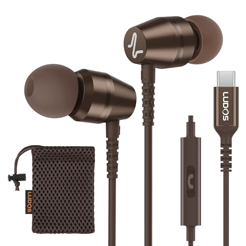 Image of LUDOS OMNITONE USB C Headphones for iPhone 17 16 15 Pro Max Plus Air iPad Pro, 5 Years Warranty, USB-C Earbuds for Samsung Galaxy S24 S23 Ultra S22 S21 FE S20 Z Flip 3 Fold 4, USB Type C Earphones