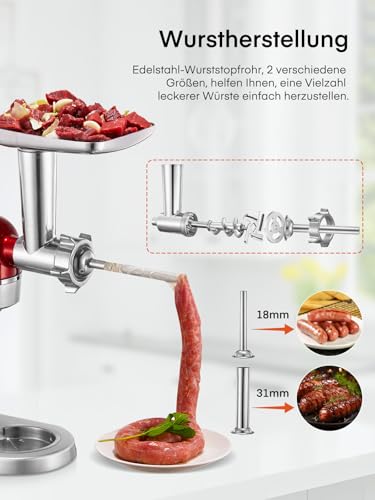 FOHERE Fleischwolf-Aufsatz für Kitchenaid