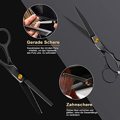 Haarschneideschere, Friseurscheren Haarschere Set Premium Schere Haare Schneiden Scharfe Licht Einseitiger Effilierer, Effilierschere - Profi Friseur Perfekter Friseurschere Haarschnitt Frisörschere - Image 5