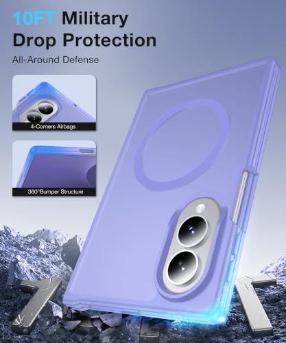 Image of NO.1 Magnetic for Samsung Galaxy Z Fold 8 Case with MagSafe Blue | [Military Grade Drop Tested][Translucent Matte][Anti-Fingerprint] Soft Silicone Bumper for Samsung Fold 8 Case,Light Purple