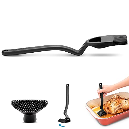 Image of Dreamfarm Brizzle Basting Brush with Built-In Sauce Reservoir - Black