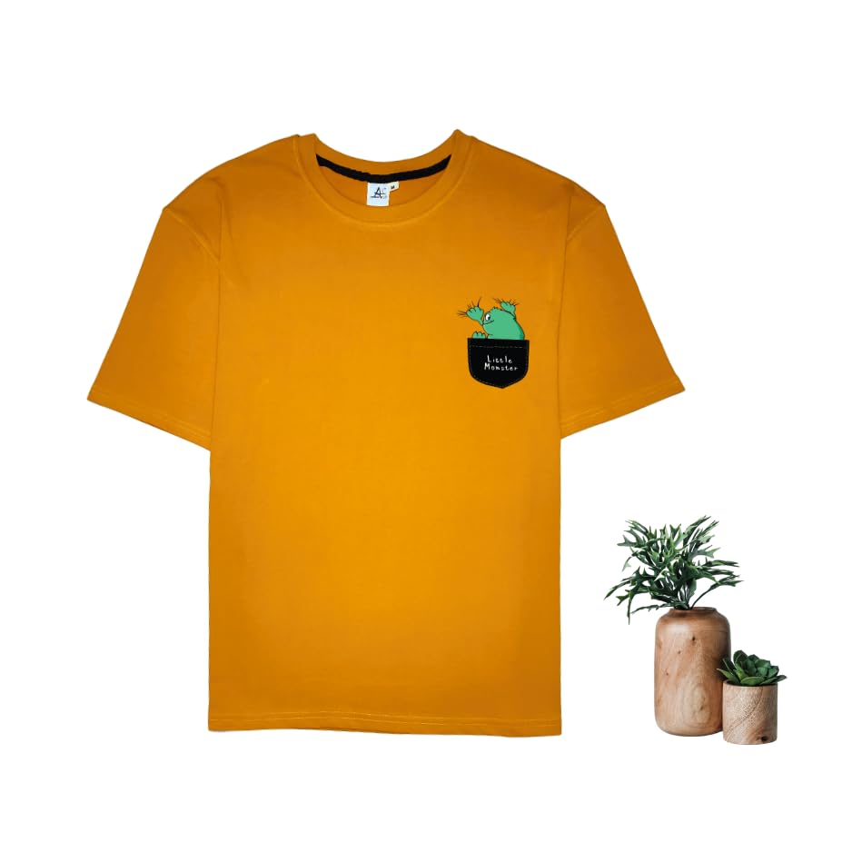 Image of Cotton Oversized Printed Tshirts for Men,Women,Boys- Baggy,Drop Shoulder Tshirts (LM-Mstrd-XXL)