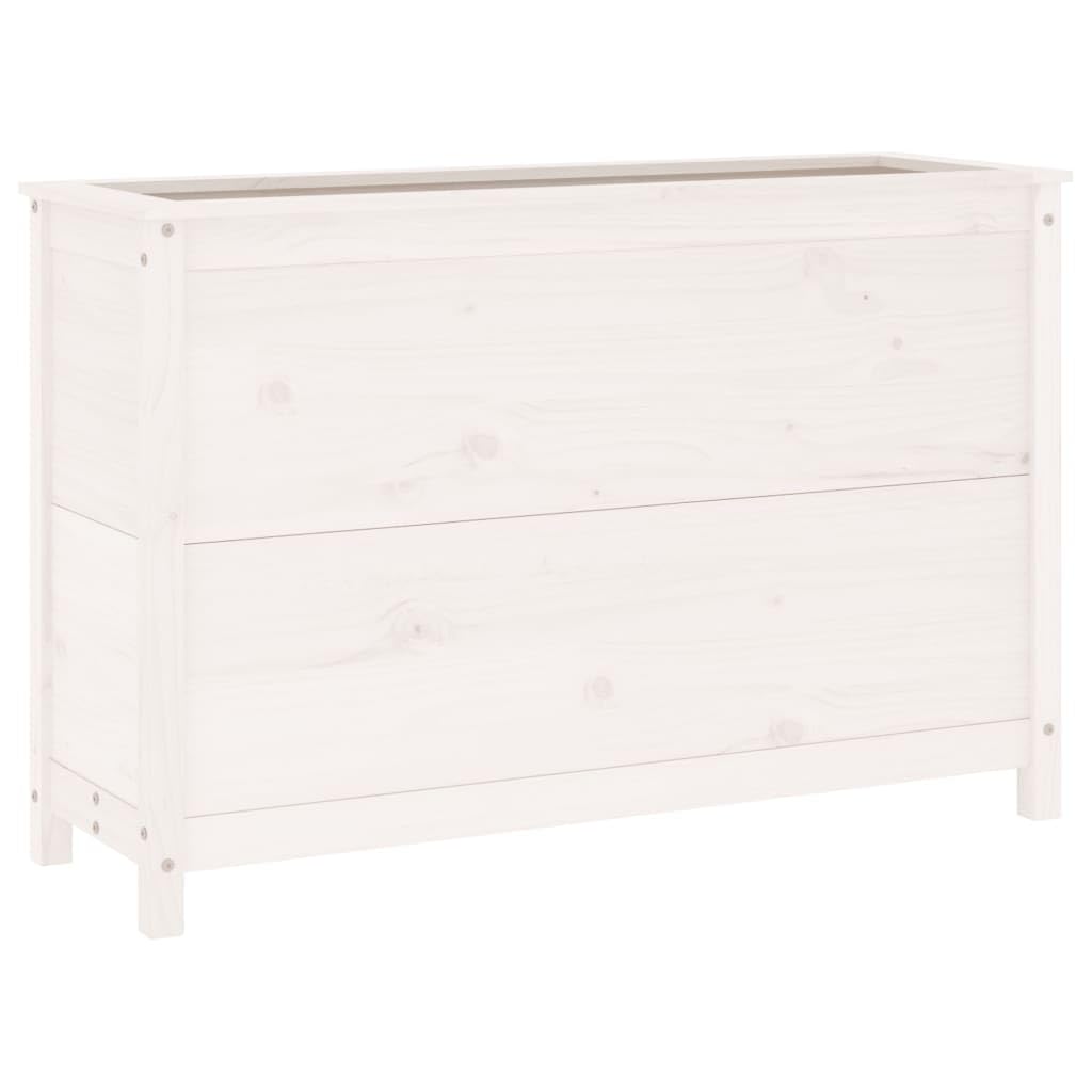 vidaXL Hochbeet, Holz Hochbeet für Garten Terrasse Balkon, Blumenkasten Pflanzbeet für Gemüse Kräuter Blumen, Gemüsebeet Kräuterbeet, Weiß Massivholz Kiefer