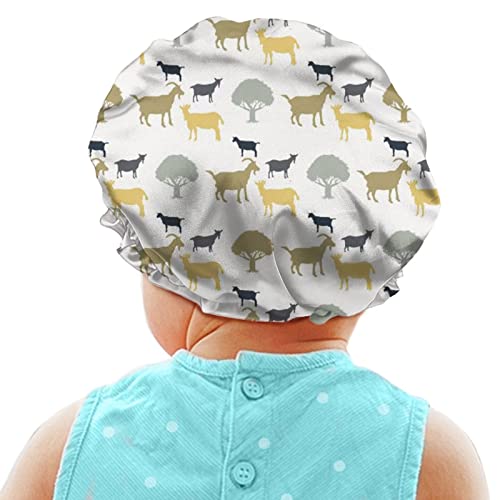 TWIKVASTA Gorro de ducha de ovejas de dibujos animados lindo gorro de pelo reutilizable para niños y niñas, paquete de 1 Cover